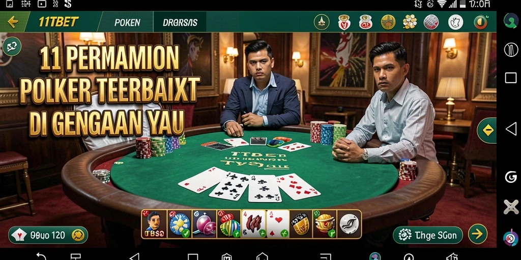 Tampilan gameplay seru dalam aplikasi Poker 11TBET.