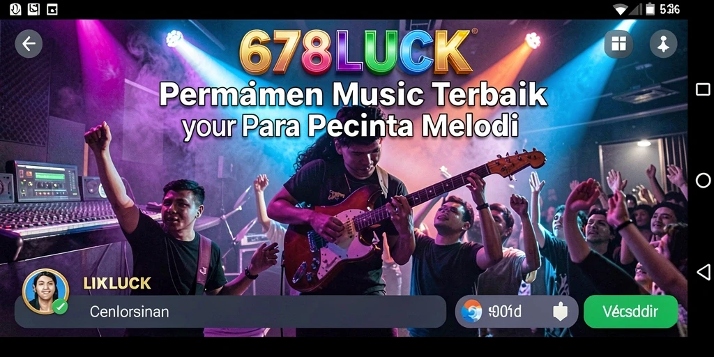 Screenshot utama 678LUCK menampilkan gameplay musik yang seru.