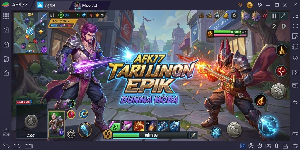 Tampilan gameplay seru di AFK77 dengan pertarungan tim yang strategis.