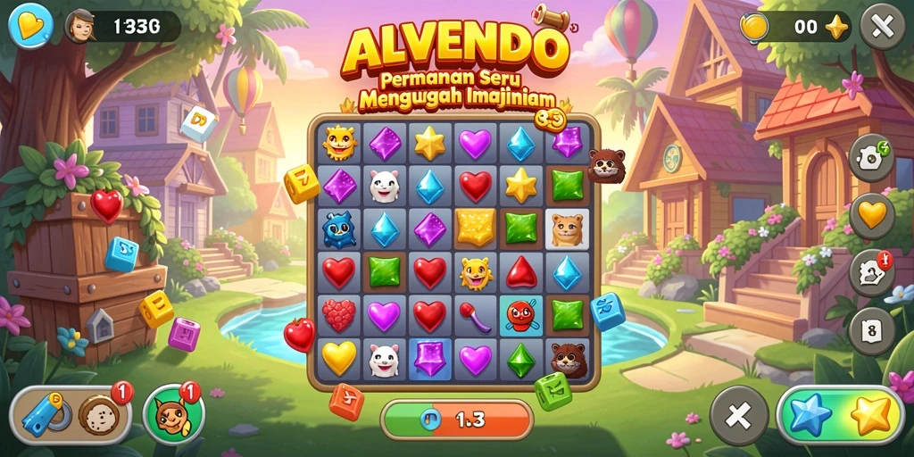 Tampilan gameplay seru dan penuh warna dari ALVENDO.