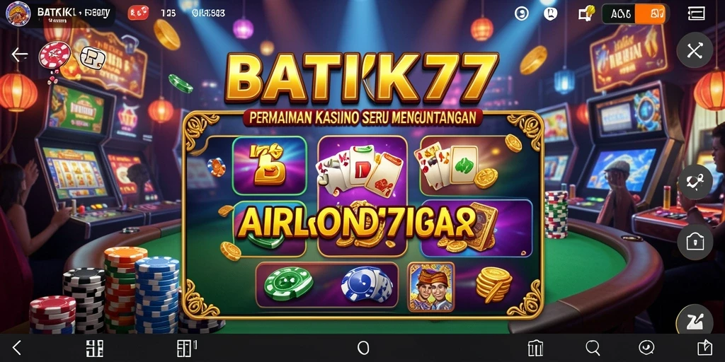 Tampilan gameplay menarik dari BATIK77 yang menggambarkan suasana kasino.