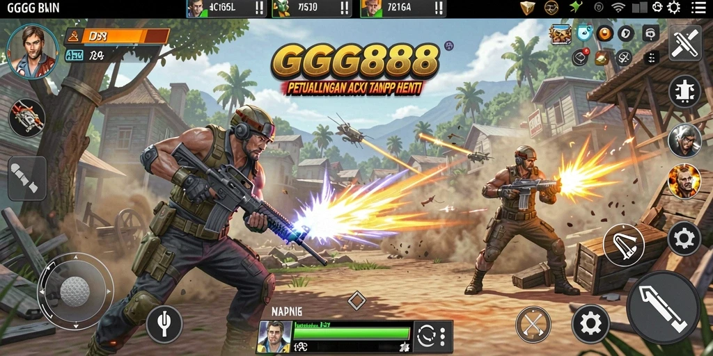 Gameplay GGG888 menampilkan pertempuran seru dan strategi menantang.