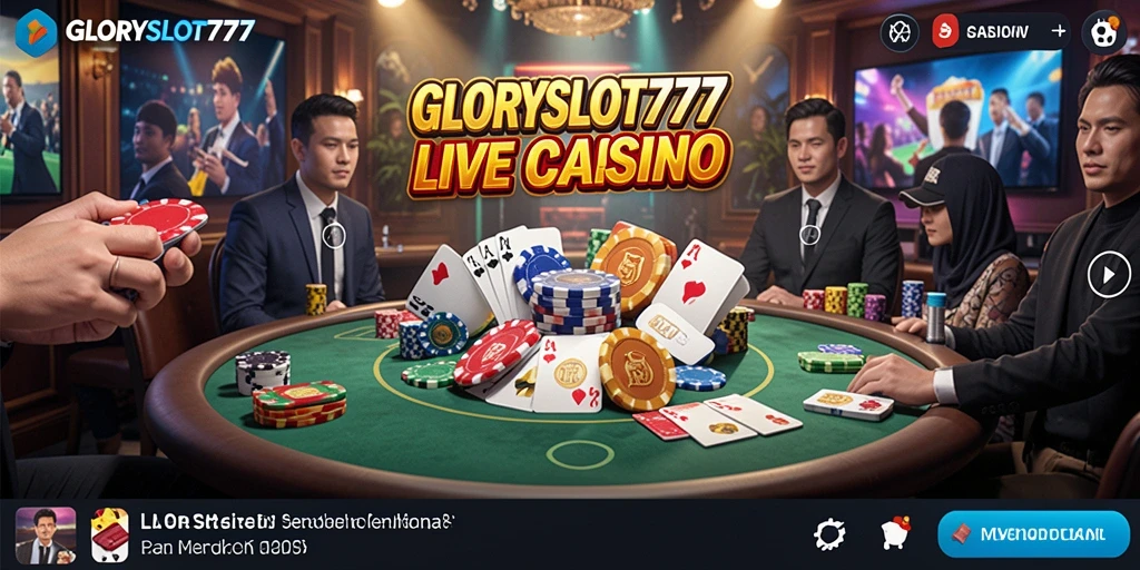 Tampilan gameplay GLORYSLOT777 yang menakjubkan dalam Live Casino.