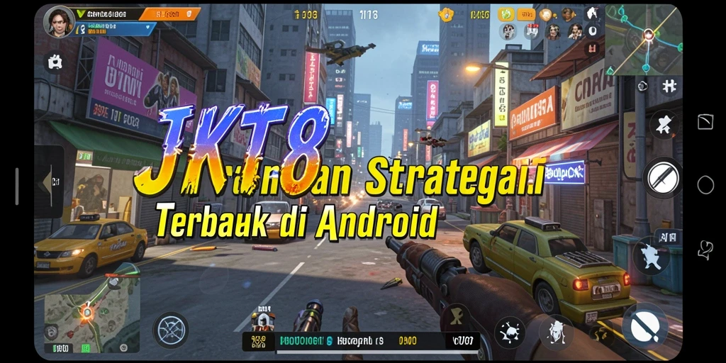 Screenshot JKT8 menampilkan pertempuran strategis yang seru.