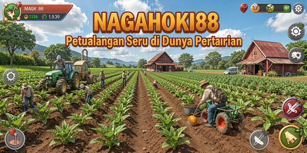 Tampilan gameplay NAGAHOKI88 yang menawan dan penuh warna saat bertani.