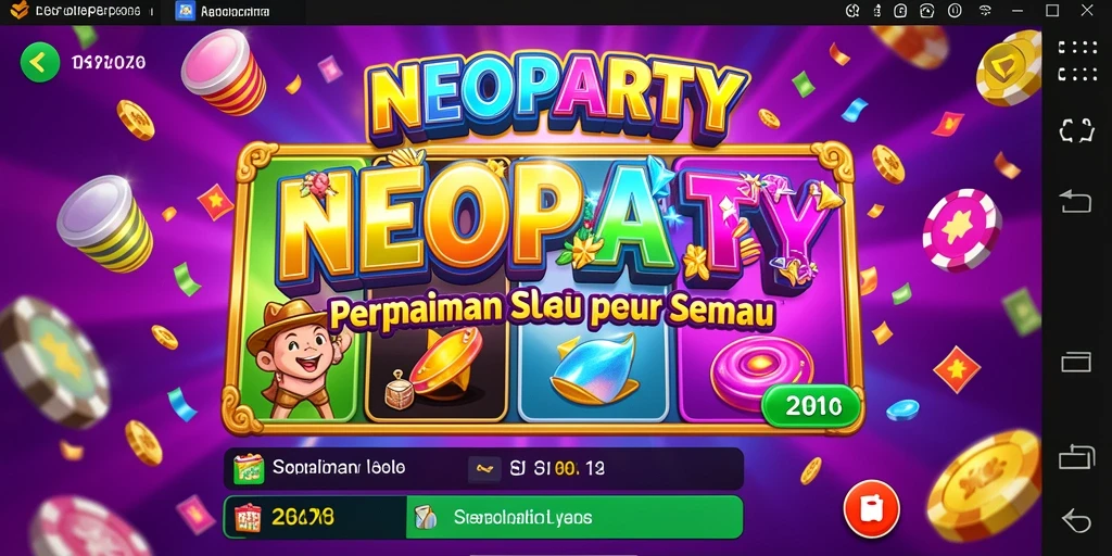 Tampilan seru gameplay NEOPARTY saat memutar gulungan slot.