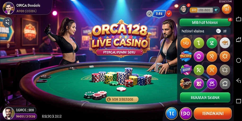 Tampilan gameplay Live Casino yang menarik dan interaktif di ORCA128.