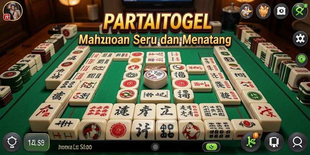 Tampilan gameplay menarik dari PARTAITOGEL dengan aksi Mahjong yang mendebarkan.