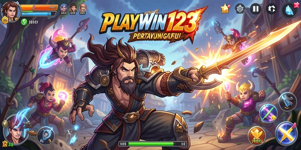 Gameplay seru dengan pertarungan intens di PLAYWIN123.