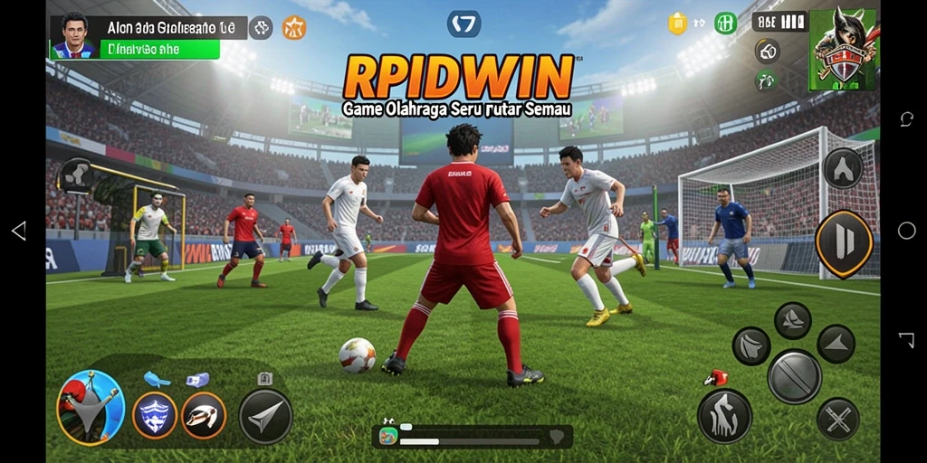 Tampilan gameplay menarik dari RPIDWIN yang memperlihatkan aksi olahraga.