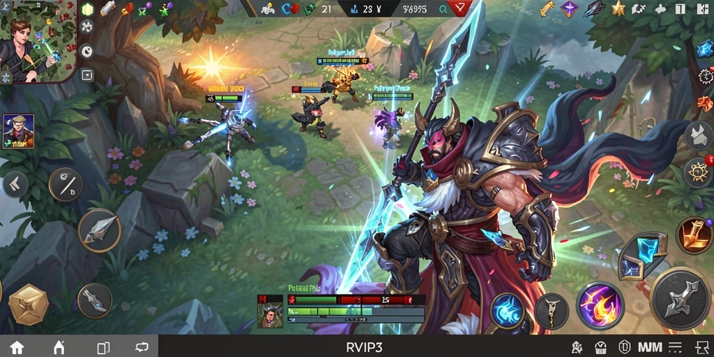 Tangkapan layar dari gameplay <strong>RVIP3</strong> yang memukau menunjukkan pertarungan epik.