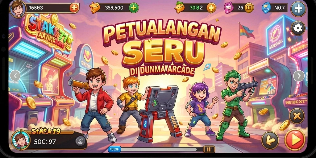 Tampilan gameplay STAKE779 yang penuh aksi dan warna-warni.