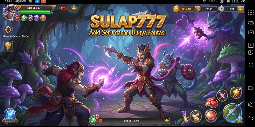 Screenshot gameplay SULAP777 menunjukkan aksi pertarungan yang intens.