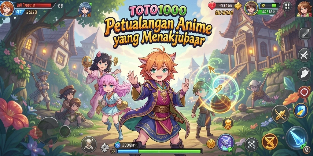 Tampilan gameplay epik yang penuh karakter anime mengesankan.